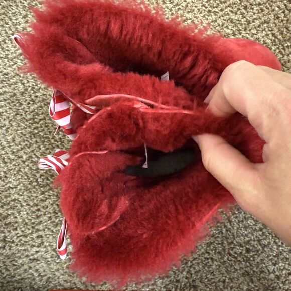 Uggs Red Short Boots With Striped Christmas Bows Rare Women’s Size 6 - Picture 6 of 12